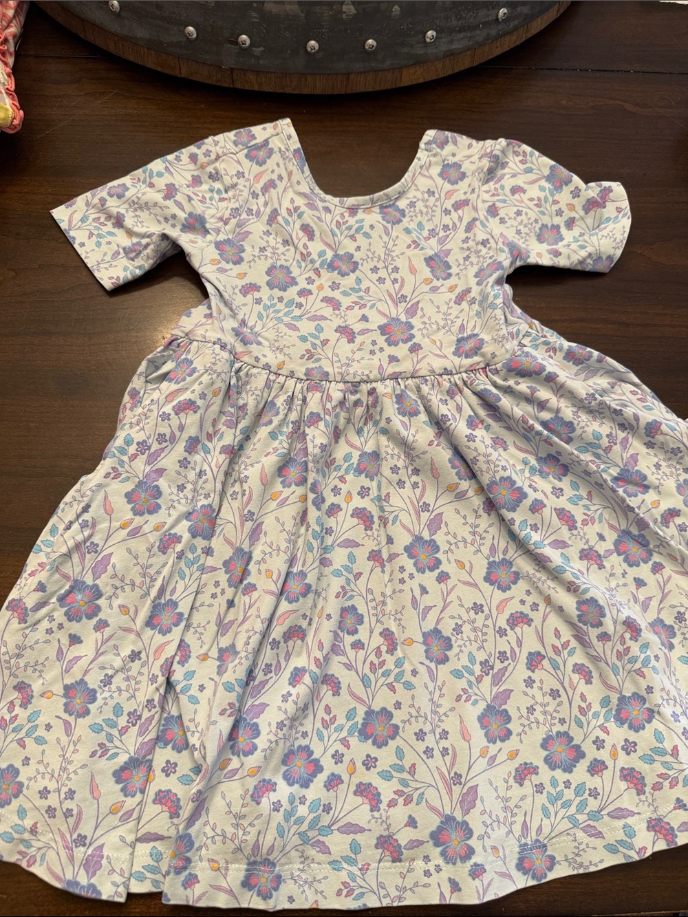 Ruffle Butts Lavender Floral Short-Sleeve Dress